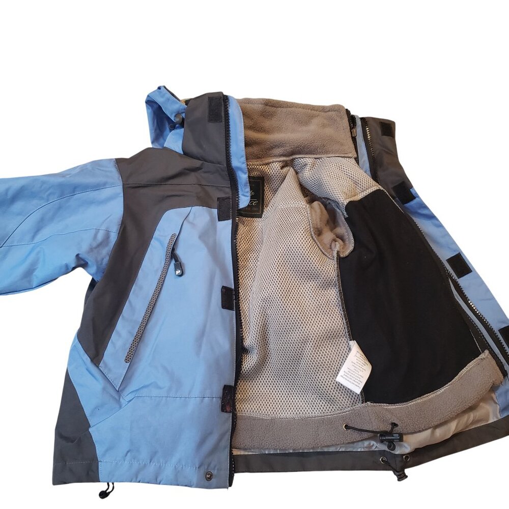 Peak Performance blue grey ski jacket w/removeable fleece - XS